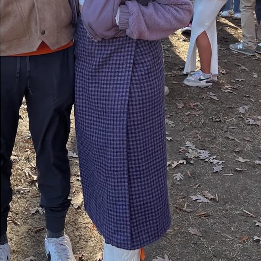 Elegant Purple Plaid Vintage Skirt